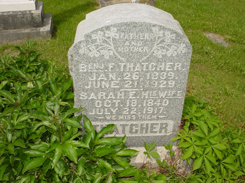  Benjamin F. Thatcher and Sarah E. Newland