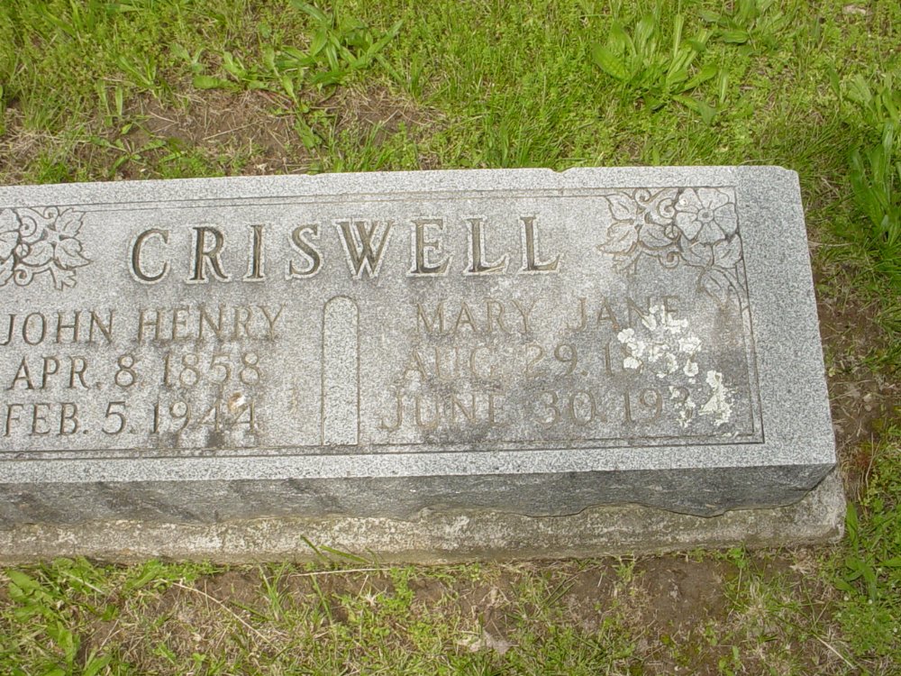  John H. Criswell and Mary J. Adcock