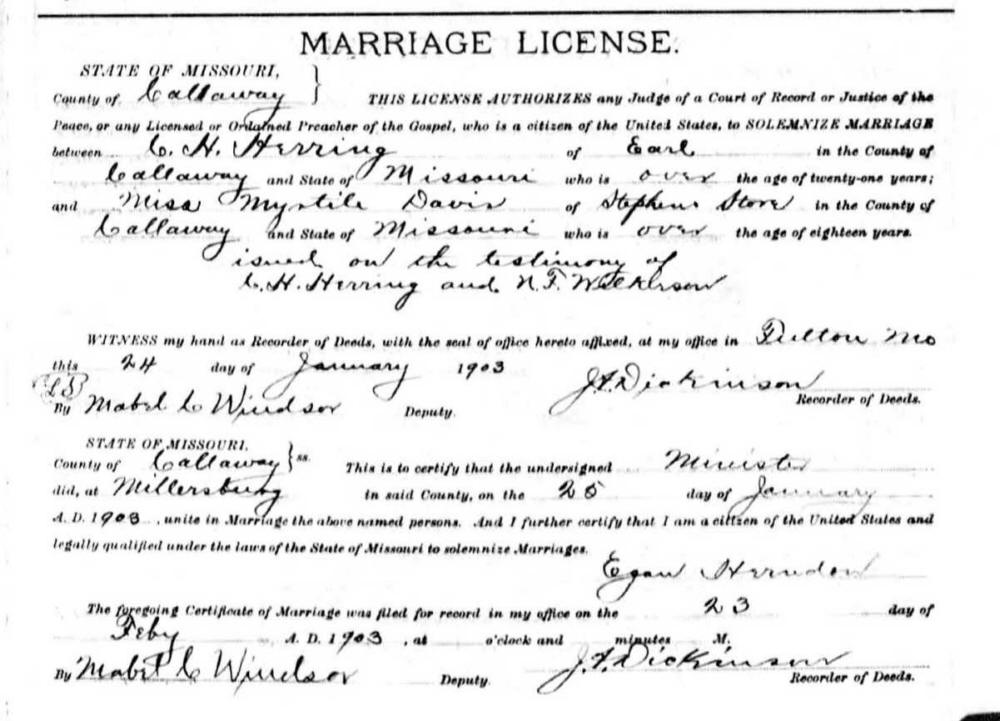 Marriage, Herring - Davis 1903