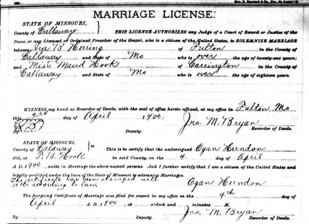 Marriage, Herring - Hook 1900