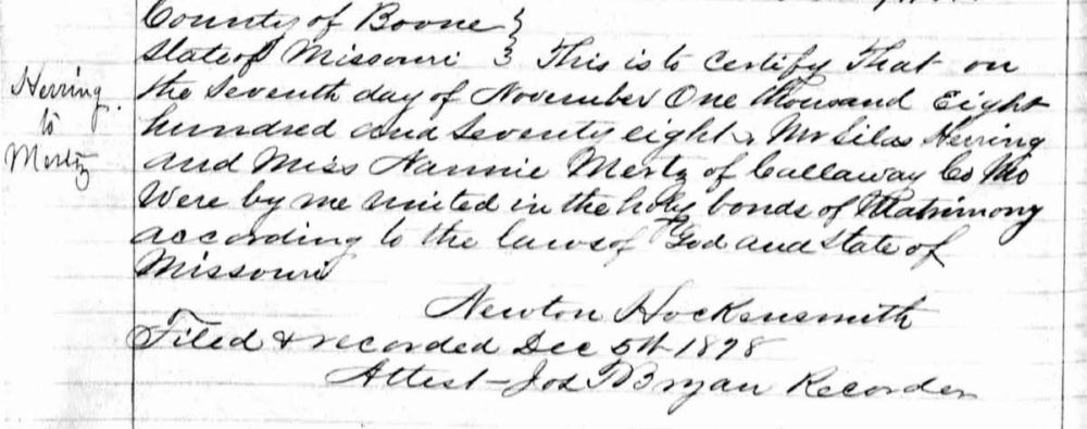 Marriage, Herring - Merts 1878