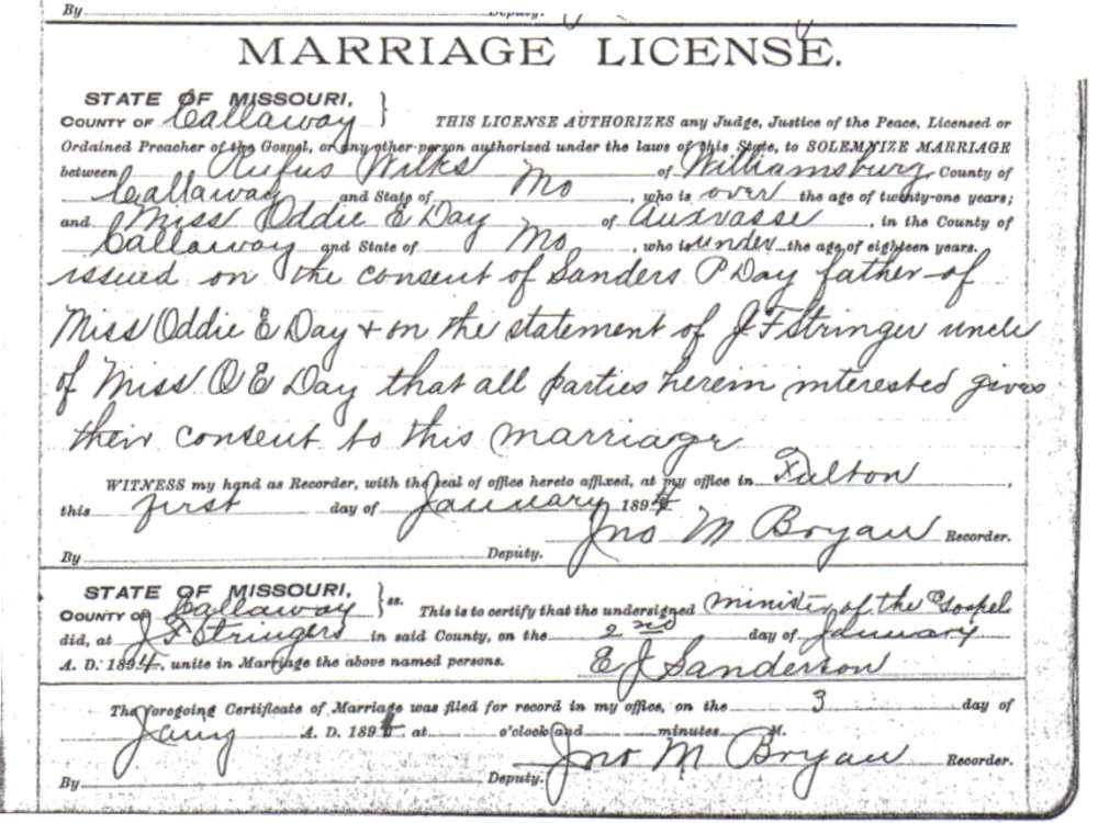 Marriage, Wilks - Day 1894