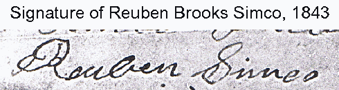 Signature of Reuben Brooks Simco