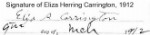 Signature of Eliza Herring Carrington