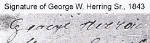 Signature of George W. Herring Sr. Signature of George W. Herring Sr.