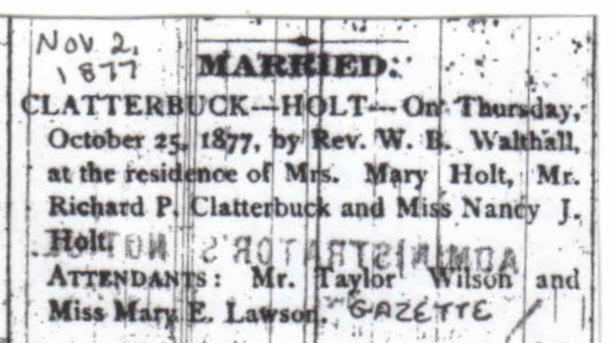 Married, Clatterbuck - Holt