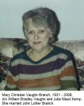 Branch, Mary Christian Vaughn Branch, Mary Christian Vaughn